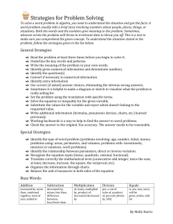 Strategies for Problem Solving. Last
