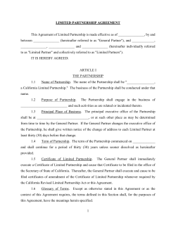 Limited Partnership Agreement