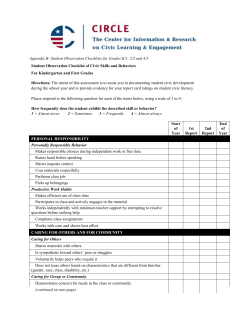 Appendix B: Student Observation Checklists for Grades