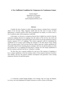 A New Sufficient Condition for Uniqueness in Continuous Games