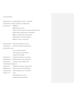 Tee Ball Schedule 2016 Wednesday, May 11th