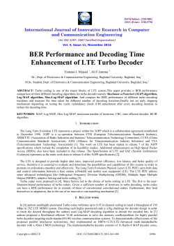 BER Performance and Decoding Time Enhancement of LTE Turbo