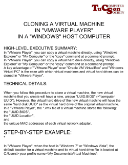 CLONING A VIRTUAL MACHINE IN "VMWARE PLAYER" IN A