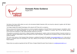 Domestic Rules Guidance