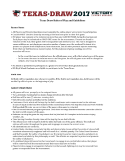 Texas Draw Rules of Play and Guidelines