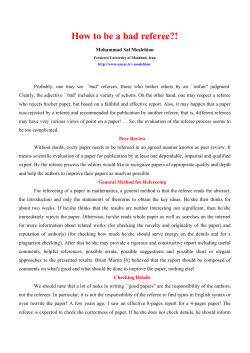 How to be a bad referee?!