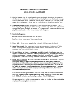 Minor Division Game Rules - Hastings Community Little League
