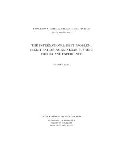 the international debt problem, credit rationing and loan pushing