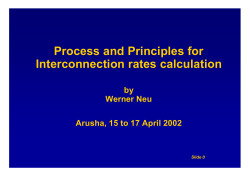 Process and Principles for Interconnection rates calculation