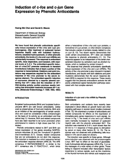 Induction of c-fos and c-jun gene expression by phenolic antioxidants.