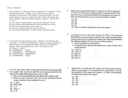 AP Stats: Probability