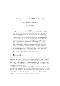 A weighted position value