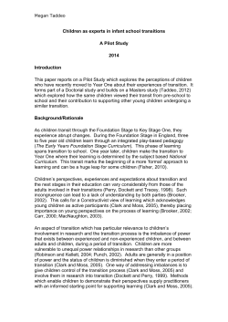 Children as Experts in Infant School transitions