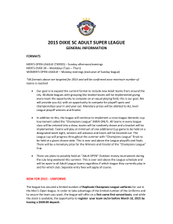 DIXIE SOCCER CLUB ADULT SOCCER LEAGUE