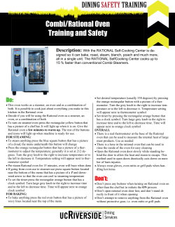 Combi/Rational Oven Training and Safety