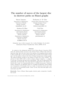 The number of moves of the largest disc in shortest paths on Hanoi