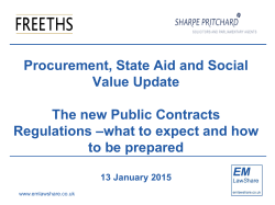 The New Public Procurement Directives