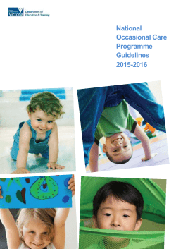 Take a Break child care program guidelines 2008