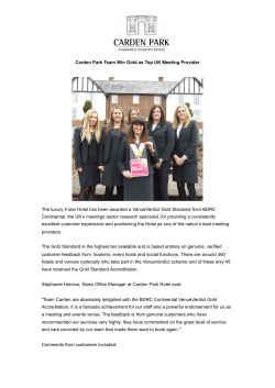 PRESS RELEASE - Carden Park Team Win Gold as Top UK