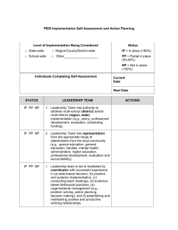 PBIS Implementation Self-Assessment and Action Planning