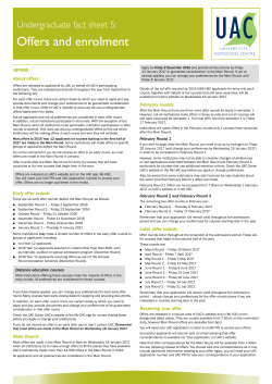 Offers and enrolment