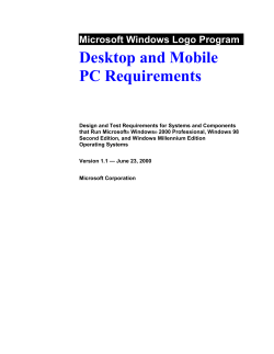 Desktop and Mobile PC Requirements