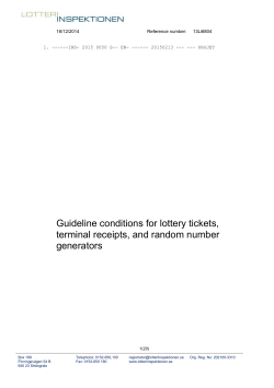 3. Requirements for sealed lottery tickets with a predetermined
