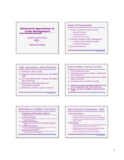 Behavioral Approaches to Crisis Management