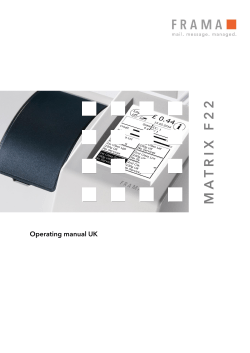 Frama Matrix F2 Operating Guide GER