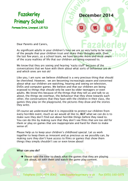 Film and games letter 2014 - Fazakerley Primary School Liverpool