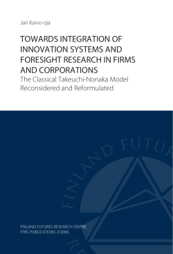 Towards Integration of Innovation Systems and Foresight Research