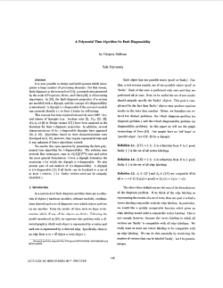 A Polynomial Time Algorithm For Fault Diagnosability