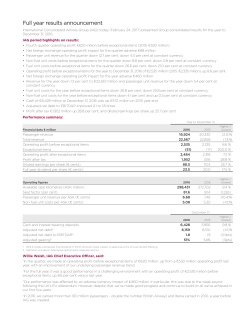 Full year results announcement
