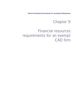 Chapter 9 Financial resources requirements for an exempt CAD firm
