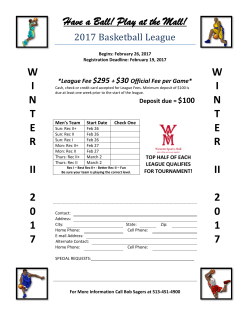 Have a Ball! Play at the Mall! W I N T E R II 2 0 1 7 W I N T E R II 2 0 1 7