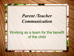 Parent/Teacher Communication PPT