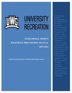Intramural Sports Procedure Manual 2014/2015