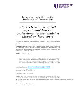 Characterisation of ball impact conditions in professional tennis