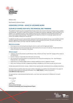 hughesdale station - advice of upcoming works closure of shared