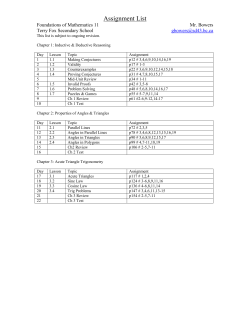 Math 11 Foundations Assignment List 12.01.26