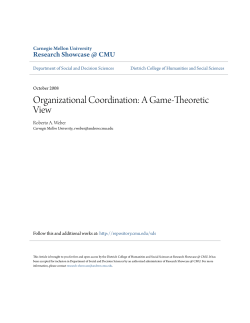 Organizational Coordination: A Game-Theoretic View