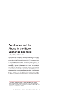 Dominance and its Abuse in the Stock Exchange Scenario