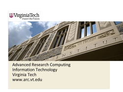 Advanced Research Computing Information