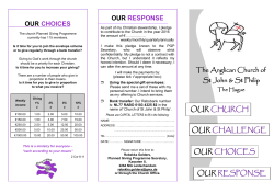 OUR CHOICES OUR RESPONSE The Anglican Church of St John