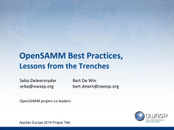 OpenSAMM_-_AppSecEU_2014_talk_seba_-_bart_v_Final