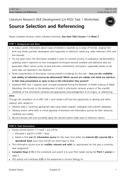 Source Selection and Referencing