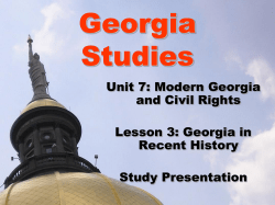 Unit 7 Lesson 3 – Georgia in Recent History