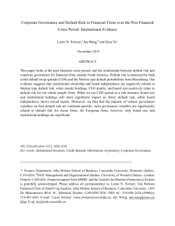 Corporate Governance and Default Risk in Financial Firms over the