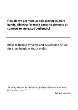 How do we get more people playing in more bands, allowing for