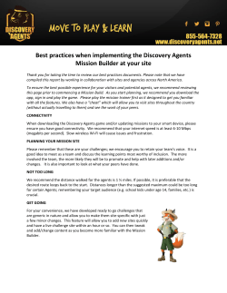 Best practices when implementing the Discovery Agents Mission